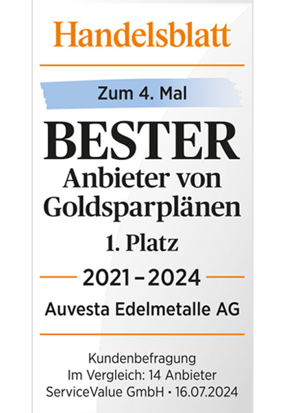  Handelsblatt - Deutschlands bester Anbieter von Goldsparplänen